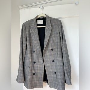 ARITZIA BABATON Black Plaid Oversized Blazer - size 10